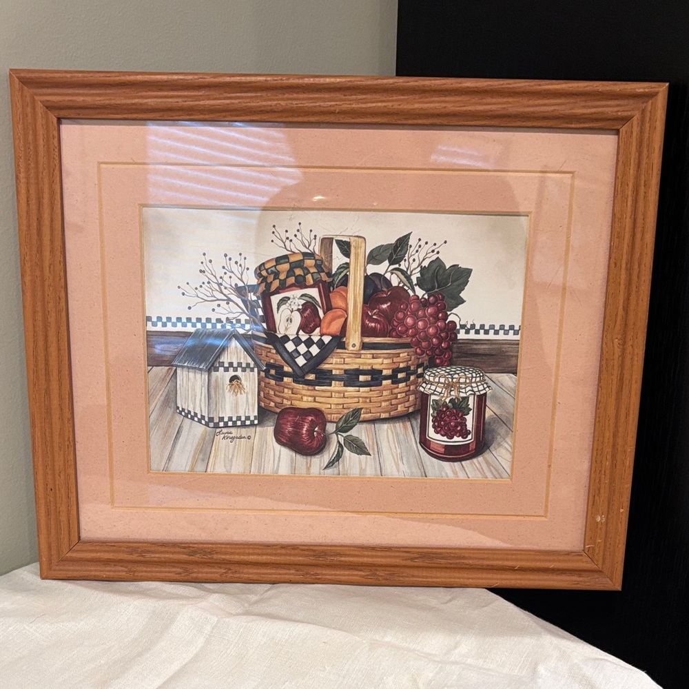Framed Basket Still Life Art